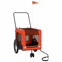 Hondenfietstrailer oxford stof en ijzer oranje en zwart 3