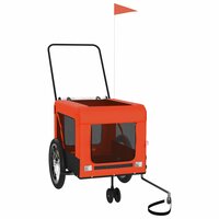 Hondenfietstrailer oxford stof en ijzer oranje en zwart 4