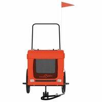 Hondenfietstrailer oxford stof en ijzer oranje en zwart 5