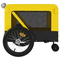 Hondenfietstrailer oxford stof en ijzer geel en zwart 8