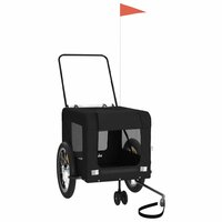 Hondenfietstrailer oxford stof en ijzer zwart 3