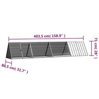 Konijnenhok 403,5x80,5x71 cm gegalvaniseerd staal antraciet 6