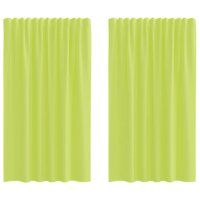 Gordijnen voile met roedezakken 2 st appelgroen 2