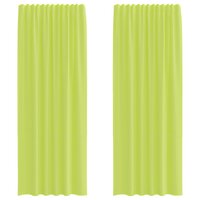 Gordijnen voile met roedezakken 2 st appelgroen 2