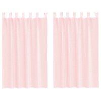 Gordijnen voile met roedezakken 2 st lichtroze 2
