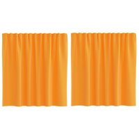 Gordijnen voile met roedezakken 2 st oranje 2