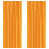 Gordijnen voile met roedezakken 2 st oranje 2
