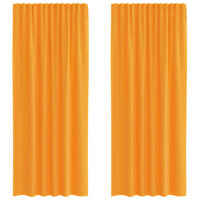 Gordijnen voile met roedezakken 2 st oranje 2