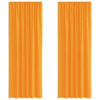 Gordijnen voile met roedezakken 2 st oranje 2