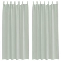 Gordijnen voile met roedezakken 2 st lichtgrijs 2