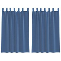 Gordijnen voile met roedezakken 2 st koningsblauw 2