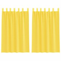 Gordijnen voile met roedezakken 2 st geel 2