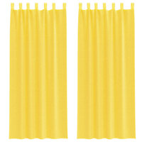 Gordijnen voile met roedezakken 2 st geel 2