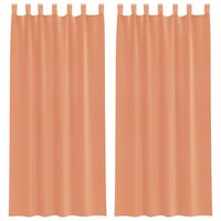 Voile gordijnen met roedezakken 2 st terracotta 2