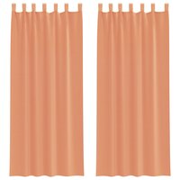 Voile gordijnen met roedezakken 2 st terracotta 2