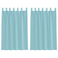 Gordijnen voile met roedezakken 2 st turkoois 2