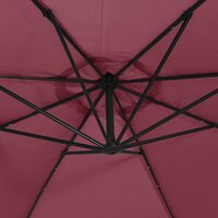 Zweefparasol met LED-verlichting 350 cm bordeauxrood 9