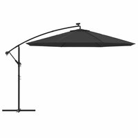 Zweefparasol met LED-verlichting 350 cm zwart 4