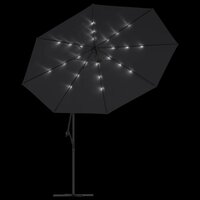 Zweefparasol met LED-verlichting 350 cm zwart 6