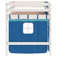 Kinderhoogslaper met gordijnen 80x200 cm grenenhout blauw 8