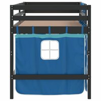 Kinderhoogslaper met gordijnen 90x200 cm grenenhout blauw 8