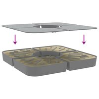 4-delige Set parasolvoeten voor kruisvoet parasol 100 kg PP 6