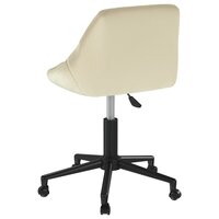 Kantoorstoel draaibaar fluweel cr&egrave;mekleurig 5