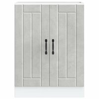 Spoelbakonderkast Lucca bewerkt hout betongrijs 4