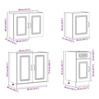 7-delige Keukenkastenset Kalmar bewerkt hout zwart 9