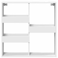 Wandkast 80x15x80 cm bewerkt hout wit 4