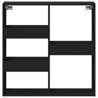 Wandkast 80x15x80 cm bewerkt hout zwart 4
