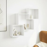 Wandkast 78x18x71 cm bewerkt hout wit 3