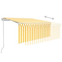 Luifel automatisch uittrekbaar rolgordijn 3,5x2,5 m geel en wit   4