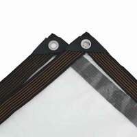 Doorzichtig zeildoek met zeilringen 1x4 m polyethyleen 6