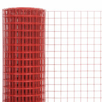 Kippengaas 10x1 m staal met PVC coating rood 3