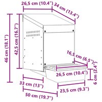 Kippennestkast 1 compartiment Wandmontage gegalvaniseerd staal 9