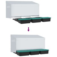 Kippennestkast 3 compartimenten wandmontage gegalvaniseerd staal 8