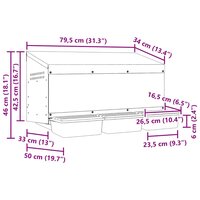 Kippennestkast 3 compartimenten wandmontage gegalvaniseerd staal 9