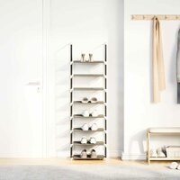 Schoenenrek 8-laags 44x28x145 cm nonwoven stof zwart 4