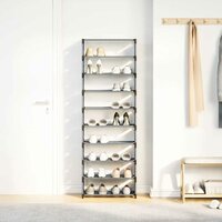 Schoenenrek 10-laags 54x28x158 cm nonwoven stof grijs 4