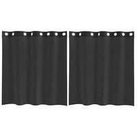 Gordijnen voile met doorvoertules 2 st 140x140 cm zwart 2