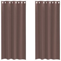 Gordijnen Voile met doorvoertules 2 st 140x245 cm bruin 2