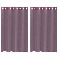 Gordijnen Voile met doorvoertules 2 st 140x175 cm paars 2