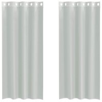 Gordijnen voile met doorvoertules 2 st 140x245 cm lichtgrijs 2