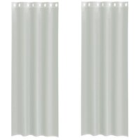 Gordijnen voile met doorvoertules 2 st 140x260 cm lichtgrijs 2