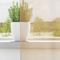 Gordijnen Voile met doorvoertules 2 st zand 3