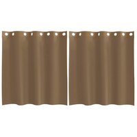 Gordijnen voile met doorvoertules 2 st lichtbruin 2