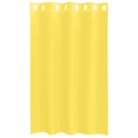 Gordijnen voile met doorvoertules 2 st geel 4