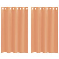 Gordijnen voile met doorvoertules 2 st terracotta 2