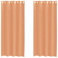 Gordijnen voile met doorvoertules 2 st terracotta 2